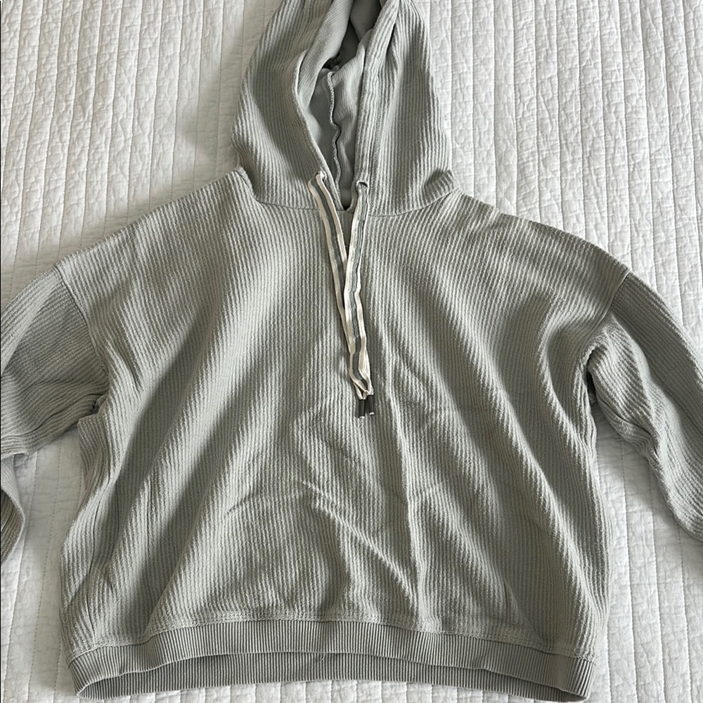 Aerie Light Gray Hooded Sweatshirt